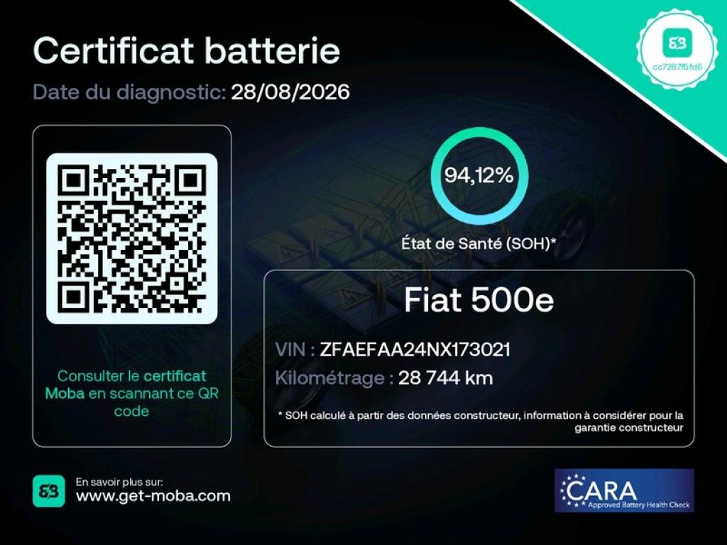 FIAT 500 e 95 ch Action 2023