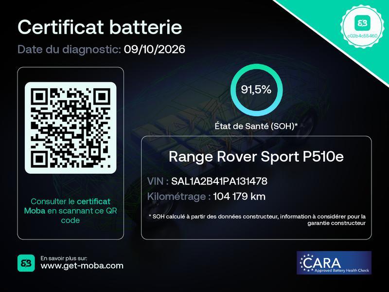 LAND ROVER RANGE Sport P510e 3.0L i6 PHEV 510ch Autobiography 2023
