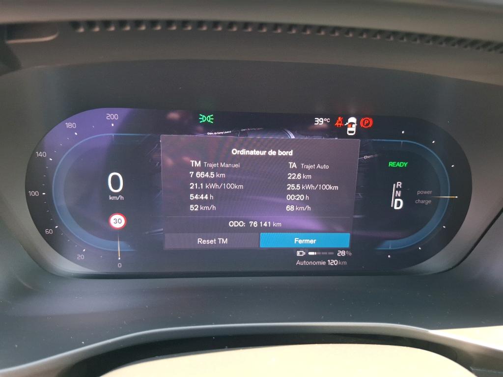 VOLVO XC40 PURE ELECTRIQUE Recharge Extended Range 252 ch 1EDT Ultimate 2023